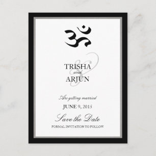Classic Om Mantra Indian Wedding Save the Date Announcement Postcard