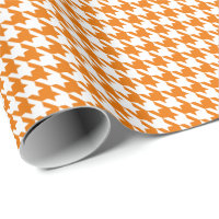 Classic Orange and White Houndstooth Pattern