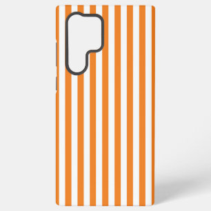 Classic Orange and White Vertical Stripes Pattern Samsung Galaxy Case