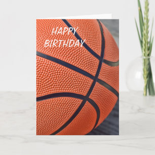 Classic Orange Basketball Happy Birthday Card