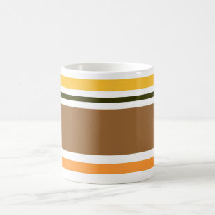 Classic Orange Black Brown Pattern Stripes Mug