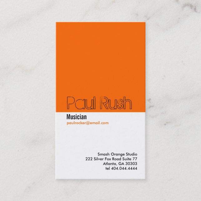 Classic Orange Divider Business Card 2 (Front)