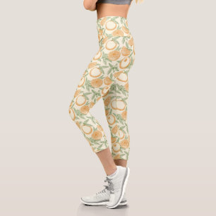 Classic Orange Fruit Pattern Capri Leggings