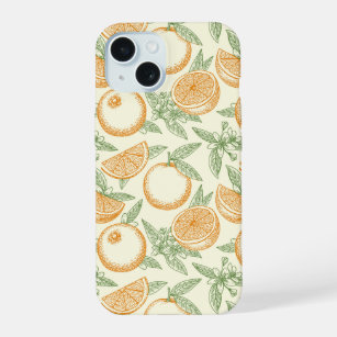 Classic Orange Fruit Pattern iPhone 15 Case