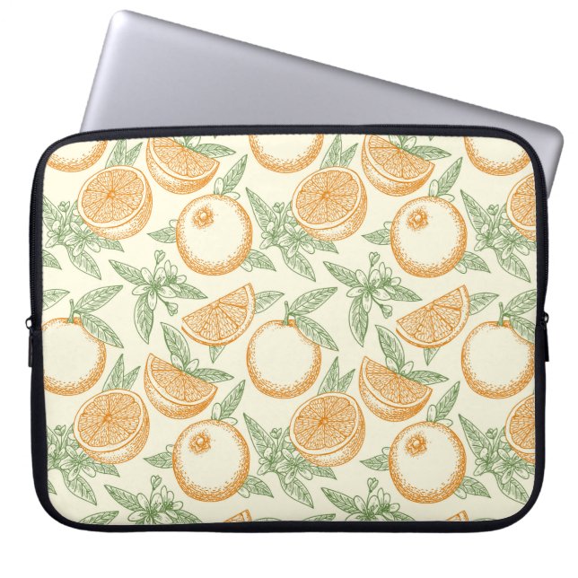 Classic Orange Fruit Pattern Laptop Sleeve (Front)