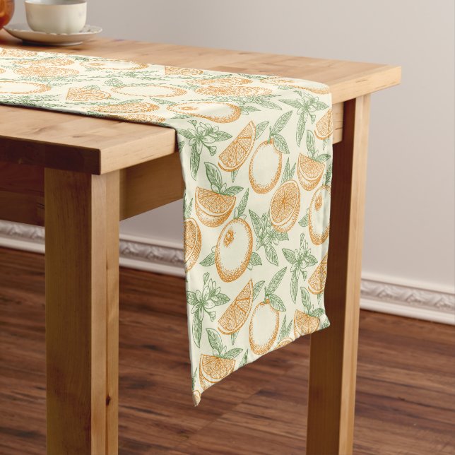 Classic Orange Fruit Pattern Medium Table Runner (In Situ)