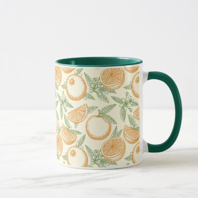 Classic Orange Fruit Pattern Mug (Right)