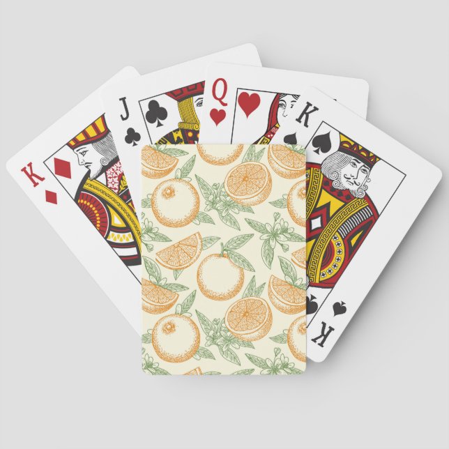 Classic Orange Fruit Pattern Playing Cards (Back)