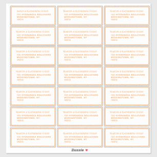Classic Orange Guest Mailing Labels 21 Per Sheet