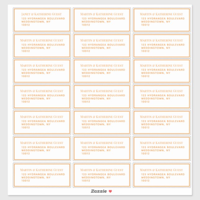 Classic Orange Guest Mailing Labels 21 Per Sheet (Sheet)