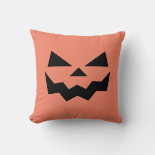 Classic Orange Jack-o-lantern pumpkin face Cushion