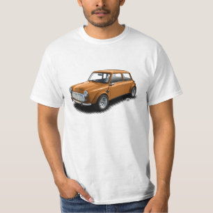 Classic Orange Mini Car on White T-Shirt