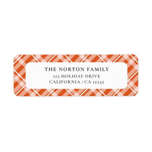 Classic Orange Tartan Plaid Farmhouse Family  (Front)