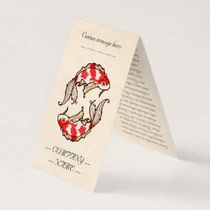 Classic oriental japanese koi carp fish  tattoo business card