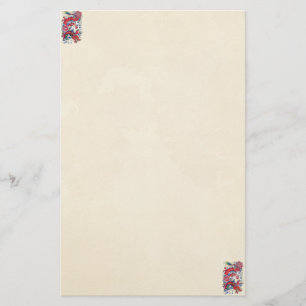 Classic oriental japanese red dragon god tattoo stationery
