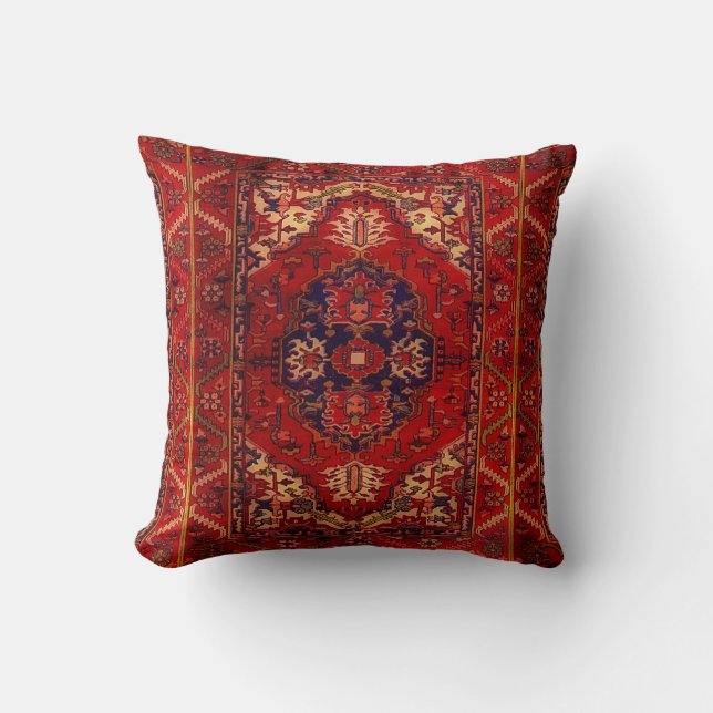 Classic Oriental rug design -   warm colours Cushion (Front)