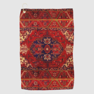 Classic Oriental rug design - warm colours Golf Towel
