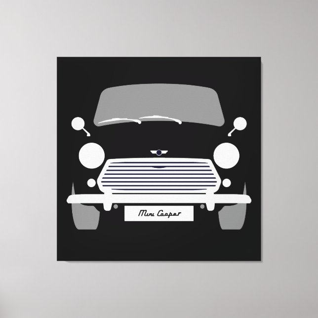 Classic original Black Austin Mini Cooper Canvas Print (Front)