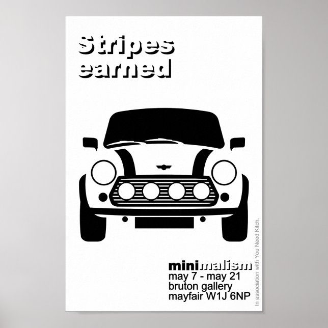 Classic Original Mini Car minimalist art Poster (Front)