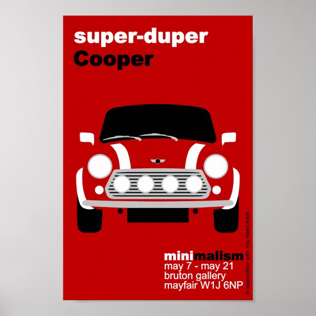 Classic Original Mini Car minimalist art Poster (Front)