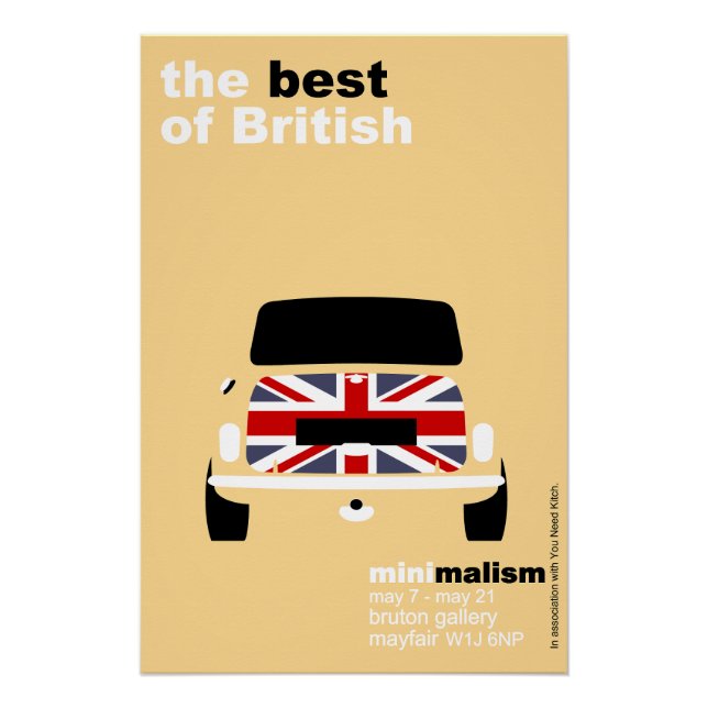 Classic Original Mini Cooper minimalist art Poster (Front)