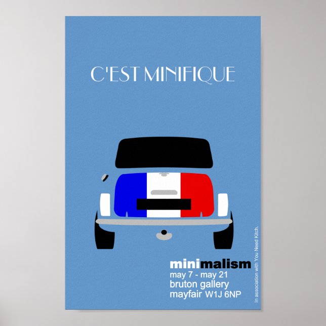 Classic Original Mini Cooper minimalist art Poster (Front)