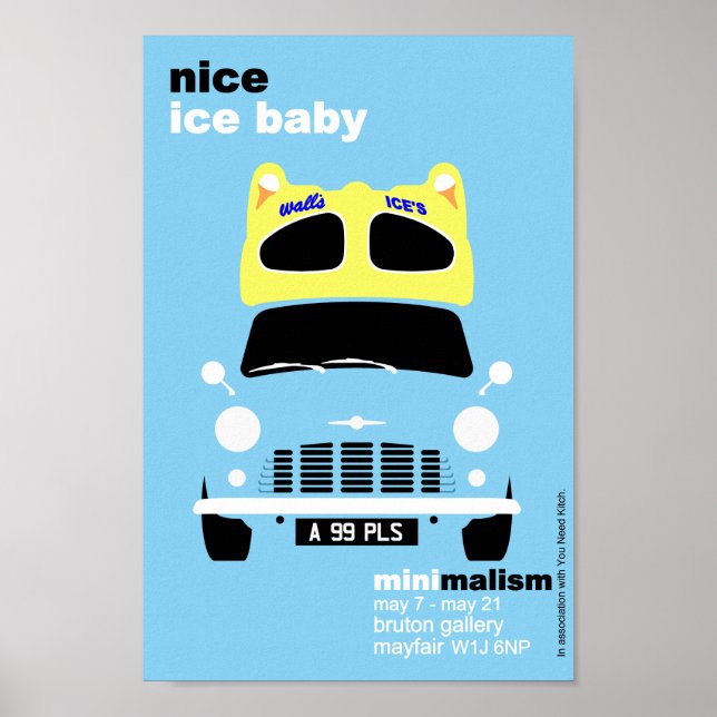 Classic Original Mini ice cream van minimalist art Poster (Front)