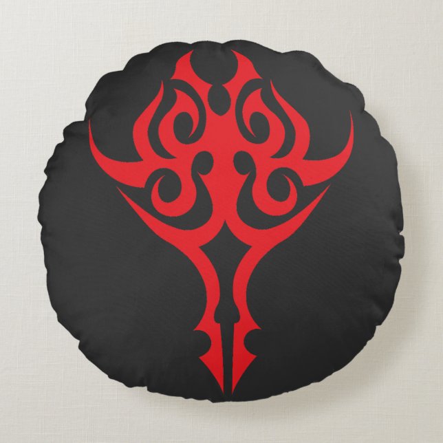 Classic Ornamental Floral Border Elegant Design Round Cushion (Front)