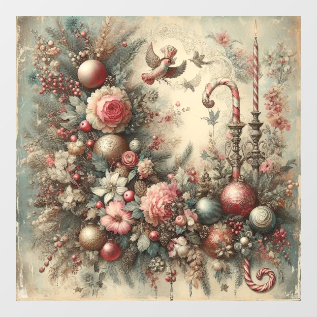 Classic Ornate Christmas Window Cling (Sheet)