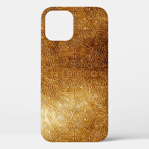 Classic Ornate Gold Metal Plate iPhone 12 Case