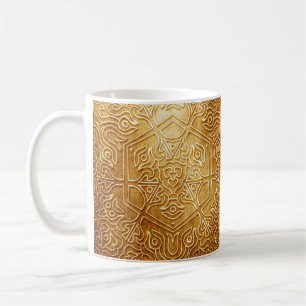 Classic Ornate Gold Metal Plate Coffee Mug