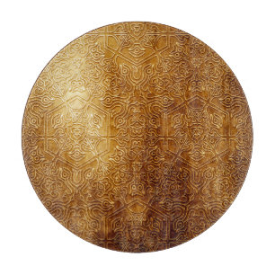 Classic Ornate Gold Metal Plate Cutting Board