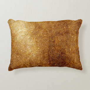 Classic Ornate Gold Metal Plate Decorative Cushion