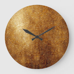 Classic Ornate Gold Metal Plate Large Clock