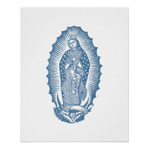 Classic Our Lady of Guadalupe with Roses Poster