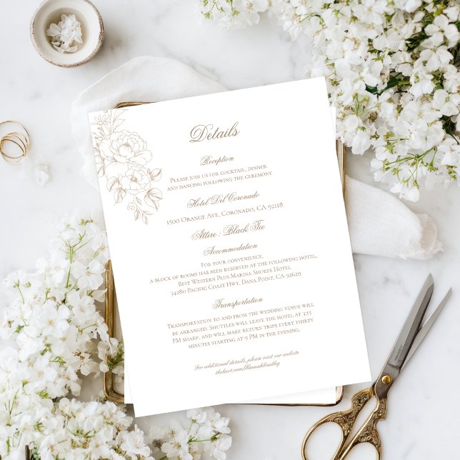 Classic Outline Floral Details Enclosure Card (Creator Uploaded)