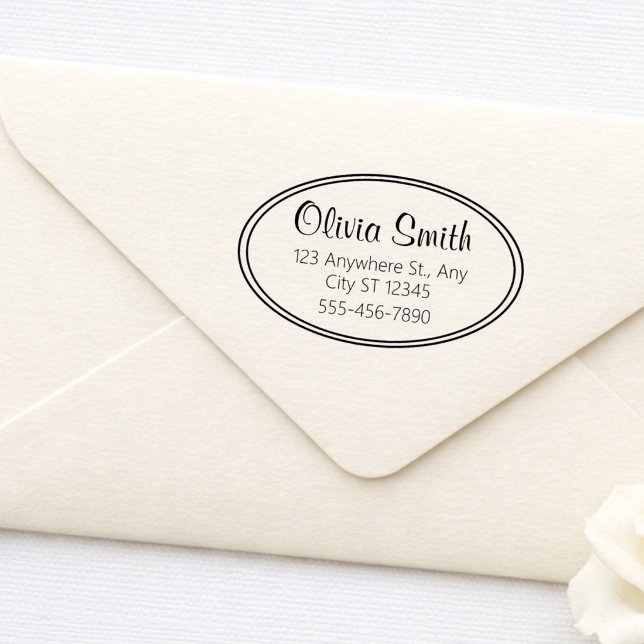 Classic Oval Border Return Address Rubber Stamp (Creator Uploaded)