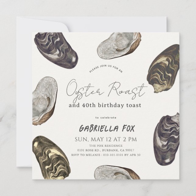 Classic Oyster Roast Birthday Invitation (Front)