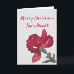 Classic Painted Red Rose Romantic Christmas Holiday Card<br><div class="desc">Classic Painted Red Rose Romantic Christmas Holiday Card</div>