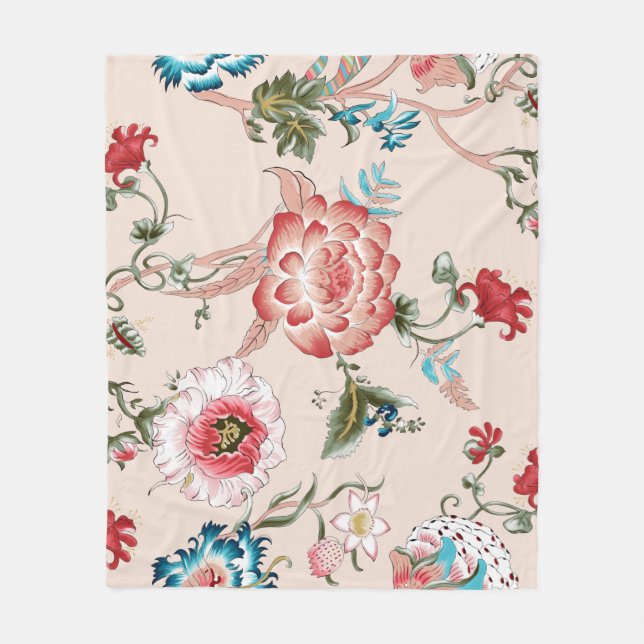 Classic paisley and fine lace pattern, Persian pat Fleece Blanket (Front)