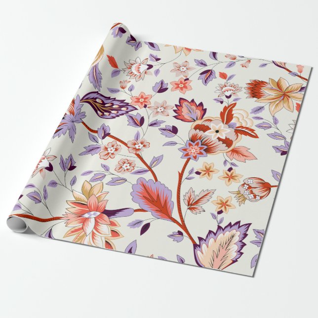 Classic paisley and fine lace pattern, Persian pat Wrapping Paper (Unrolled)