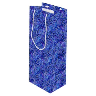 Classic Paisley Vibrant Blue Wine Gift Bag