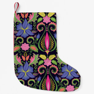 Classic Pansy: Vintage Floral Wallpaper Small Christmas Stocking