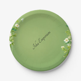 Classic paper plate with a floral design