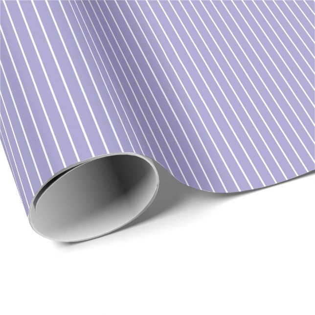 Classic Pastel Light Purple and White Stripes Wrapping Paper (Roll Corner)