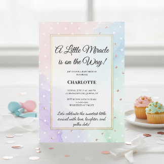 Classic Pastel Polka Dot Elegance Baby Shower  Invitation