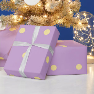 Classic Pastel Purple & Yellow Polka Dots Pattern Wrapping Paper
