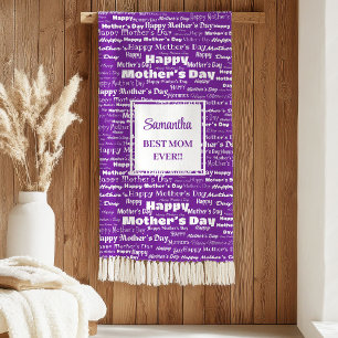 Classic Pastel Typography Mother’s Day Gift Warm Sherpa Blanket