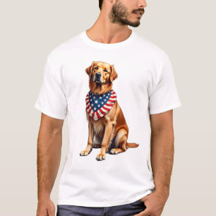 Classic Patriotic Golden Retriever Vintage Shirt 2