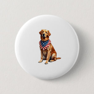 Classic Patriotic Golden Retriever Vintage Shirt 2 6 Cm Round Badge